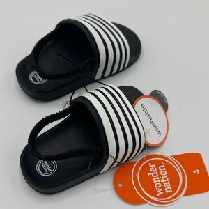 Wonder Nation Striped Black and White Kids Sandals